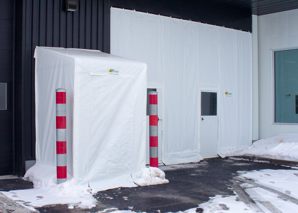 Projet portique commercial réalisé par Abris-Temps