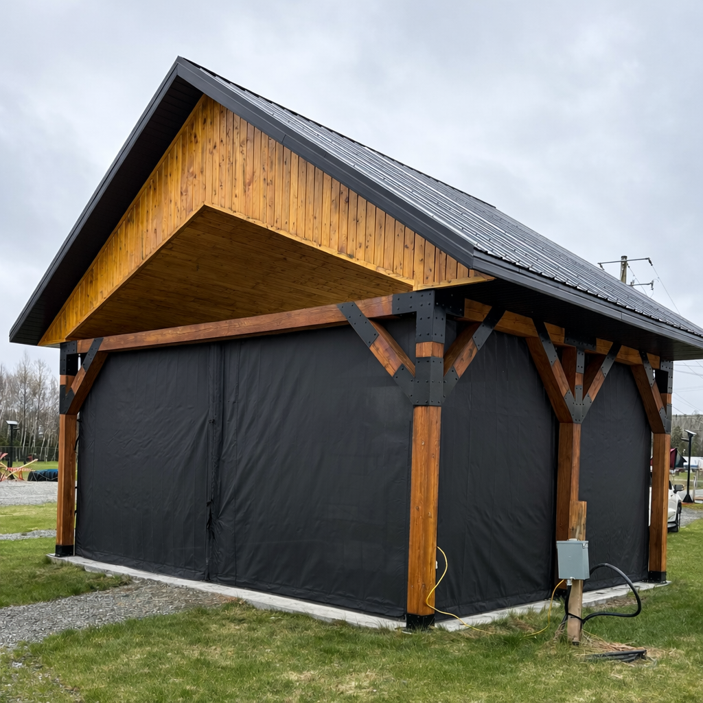 Projet rideaux extérieurs réalisé par Abris-Temps