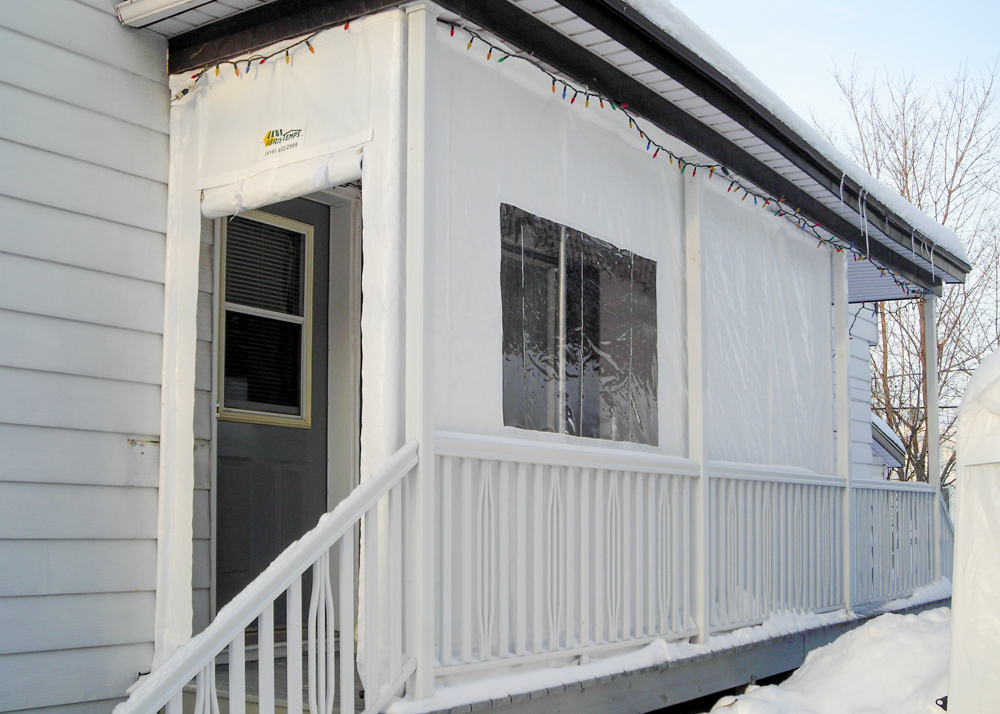 Toile de galerie avec fenêtre - Résidentiel • Hiver